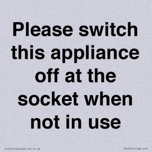 Please switch this appliance off at the socket when not in use